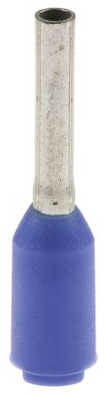 Weidmuller Insulated Crimp Bootlace Ferrule, 12mm Pin Length, 4.5mm Pin Diameter, 0.75mm² Wire Size, Blue