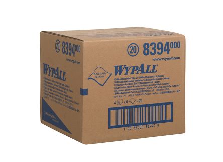 Kimberly Clark Wypall Yellow Cloths For Surface Cleaning, Dry Use, Bag Of 6, 400 X 400mm, Repeat Use