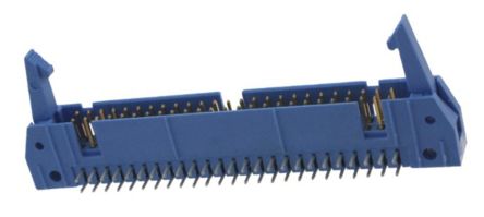 TE Connectivity AMP-LATCH, 2.54mm Pitch, 50 Way, 2 Row, Right Angle PCB Header, Through Hole