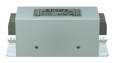 EPCOS Filtre RFI, 100A Max, 3 Phases, 520 V C.a. Max, Montage Sur Châssis, Série B84143A*R106