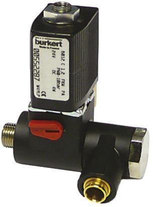 Burkert 直动式电磁阀, 6012系列, 230 V 交流电源, 3路, 连接尺寸 1/4in, 1/4 in G 内螺纹接口