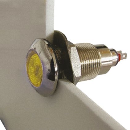 Marl LED Schalttafel-Anzeigelampe Gelb 12 → 28V, Montage-Ø 12.7mm, Lötanschluss