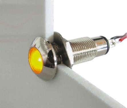 Marl Voyant LED Lumineux Jaune, Dia. 8.1mm, 12 → 28V, IP67