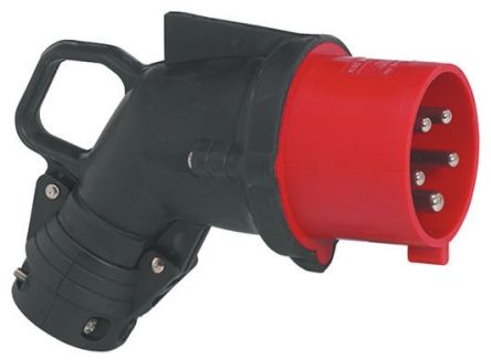 Legrand Conector De Potencia Industrial Macho, Formato 3P + E, Orientación Ángulo De 90°, Rojo, 415 V, 16A, IP44