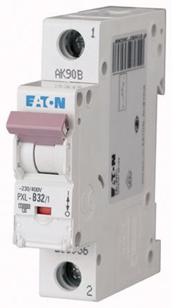 Eaton PXL, S200 MCB Leitungsschutzschalter Typ C, 1-polig 32A 400V, Abschaltvermögen 10 KA XPole DIN-Schienen-Montage