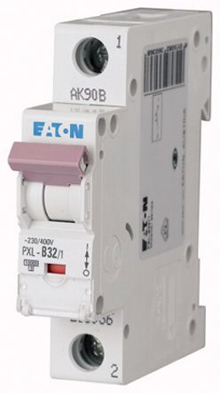 Eaton PXL, S200 MCB Leitungsschutzschalter Typ B, 1-polig 32A 400V, Abschaltvermögen 10 KA XPole DIN-Schienen-Montage