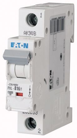 Eaton PXL, S200 MCB Leitungsschutzschalter Typ D, 1-polig 16A 400V, Abschaltvermögen 10 KA XPole DIN-Schienen-Montage