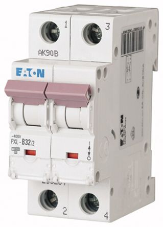 Eaton PXL, S200 MCB Leitungsschutzschalter Typ B, 2-polig 32A 400V, Abschaltvermögen 10 KA XPole DIN-Schienen-Montage