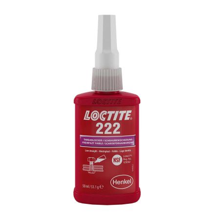 Loctite 222 Schraubensicherungsklebstoff Anaerob Flüssig Lila, Flasche 50 Ml, Schwach Aushärtend In 24 H