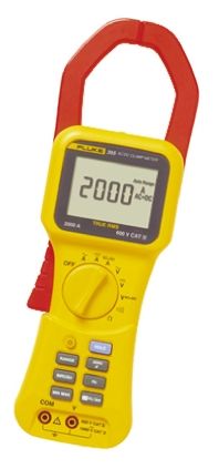 Fluke 355 Zangenmessgerät Durchgangsprüfer, Strom, Spannung, Frequenz, Widerstand CAT IV, CAT III 600V Ac / 2kA Ac,