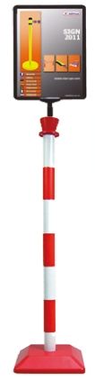 RS PRO Red & White Barrier Post