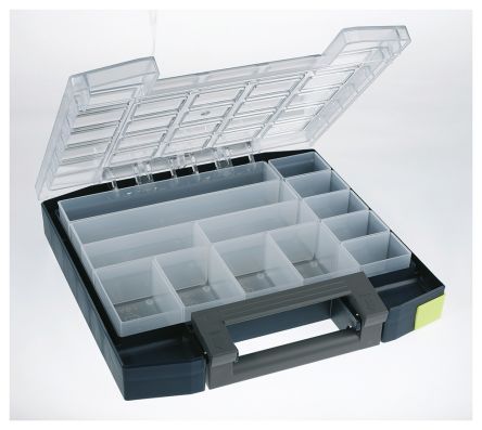 Raaco 13 Cell Blue PC, PP Compartment Box, 55mm X 298mm X 284mm