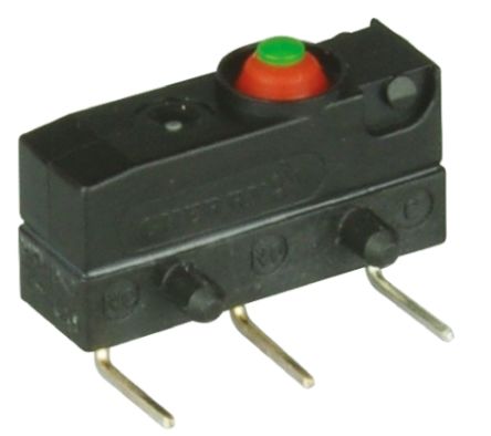 ZF 微动开关, 按钮式类型, 焊接端, 触点额定电流 100 mA @ 30 V 直流, 单刀双掷