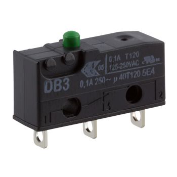 ZF Mikroschalter Knopf-Betätiger Lötanschluss, 100 MA @ 30 V Dc, SPDT 1,47 N -40°C - +120°C