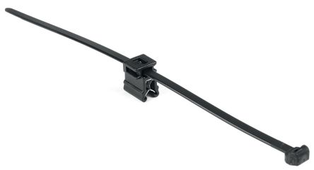 HellermannTyton Self Adhesive Black Cable Tie Mount 4.6 Mm X 200mm, 1.2mm Max. Cable Tie Width