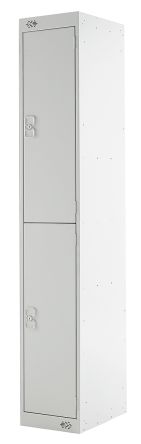 RS PRO 2 Door Steel Grey Industrial Locker, 1800 Mm X 300 Mm X 450mm