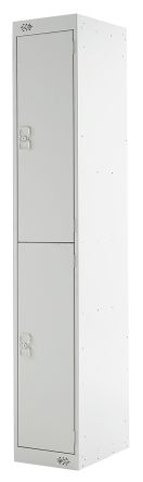 RS PRO 2 Door Steel Grey Industrial Locker, 1800 Mm X 300 Mm X 300mm