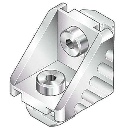 Bosch Rexroth Staffa Angolare In Alluminio, Per Profili Da 20 Mm, Scalanatura Da 6mm, M4, L. 8mm