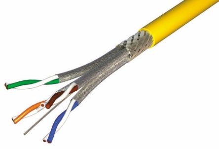 CAE Multimedia Connect CAE Cat7a Ethernet Cable, S/FTP, Yellow LSZH Sheath, 100m, Flame Retardant, Low Smoke Zero Halogen (LSZH)