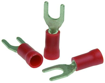 RS PRO Cosse à Fourche à Sertir Isolé, Rouge 16AWG 1.5mm² 22AWG 0.5mm²