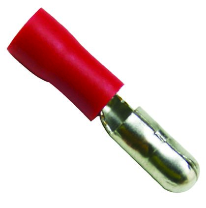 RS PRO Stecker ø 4.3mm Isoliert Rot Kabelschuh Rundstecker, Max. 1.5mm², Nicht Ummantelt