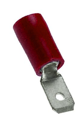 RS PRO Flachsteckhülse, Rot, Isoliert, 6.35 X 0.8mm, Stecker, 0.5mm² - 1.5mm², 22AWG Min