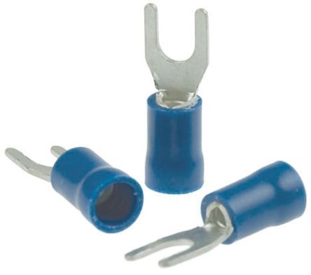 RS PRO Capocorda A Forcella A Crimpare, Perno M5, 1.5mm² - 2.5mm², Blu