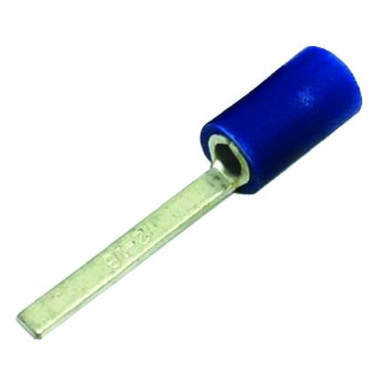 RS PRO Kabelschuh Flachstift Stecker, Isoliert, Blau, L. 18.1mm, D. 0.8mm, Nicht Ummantelt