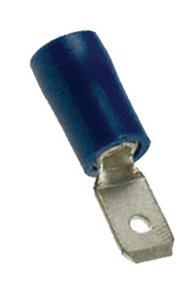 RS PRO Flachsteckhülse, Blau, Isoliert, 6.35 X 0.8mm, Stecker, 1.5mm² - 2.5mm², 16AWG Min