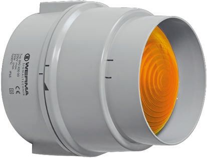 Werma BWM 890, Glühlampe Dauer Signalleuchte Orange, 12 → 240 V Ac/dc, Ø 150mm X 154mm