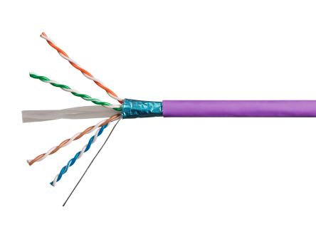 RS PRO Ethernetkabel Cat.5e, 305m, Violett Verlegekabel F/UTP, Aussen ø 5mm, PVC