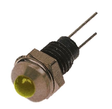 Bulgin LED Schalttafel-Anzeigelampe Gelb 2V, Montage-Ø 6.1mm, Leiter