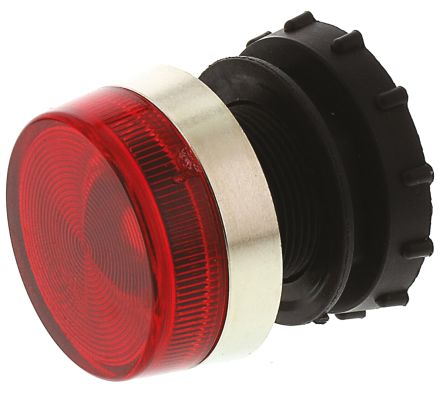LED Panel Mount Indicator Lens &amp; Lampholder Combination, Red Flat Lens, Diameter:30mm
