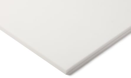 RS PRO PTFE Kunststoffplatte, Weiß, 6mm X 300mm X 600mm / 2.18 → 2.21g/cm³ Bis +260°C, Voll