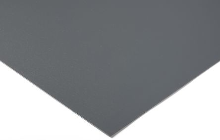 RS PRO PVC Kunststoffplatte, Grau, 3mm X 500mm X 1000mm / 1.47g/cm³ Bis +60°C, Voll