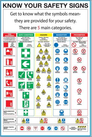 WC2 | Signs & Labels Safety Signs Safety Wall Chart, PVC, English, 600 ...