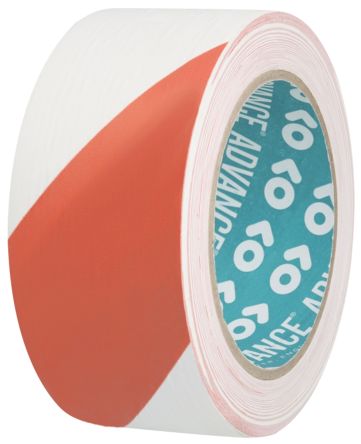 Advance Tapes AT8 PVC Trassierband Rot/Weiß, Stärke 0.14mm, 50mm X 33m