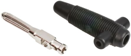 Hirschmann Test & Measurement Black Male Banana Plug - Solder, 60V Dc