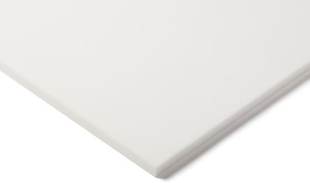RS PRO PTFE Kunststoffplatte, Weiß, 10mm X 300mm X 600mm / 2.18 → 2.21g/cm³ Bis +260°C, Voll