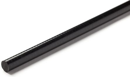 RS PRO Varilla De Plástico Reforzado Con Fibra De Vidrio GRP, Negro, 1m X 10mm