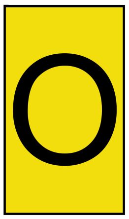 HellermannTyton Ovalgrip Kabel-Markierer, Aufsteckbar, Beschriftung: O, Schwarz Auf Gelb, Ø 2.5mm - 6mm, 4.5mm X 4 Mm,
