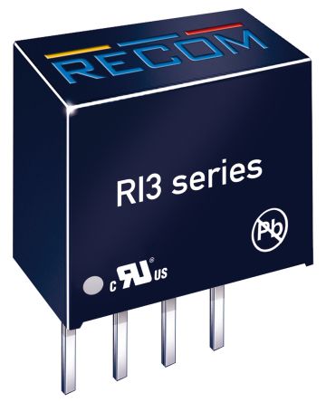 Recom RI3 DC/DC-Wandler 3W 5 V Dc IN, 5V Dc OUT / 600mA 1kV Dc Isoliert