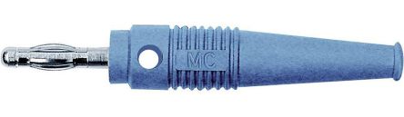 HCK, Blue 4mm Banana Plug, Nickel Plated, 30 V ac, 60 V dc, 32A