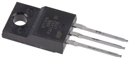 WeEn Semiconductors Co., Ltd TRIAC 8A TO-220F THT Gate Trigger 1.5V 10mA, 600V, 600V 3-Pin