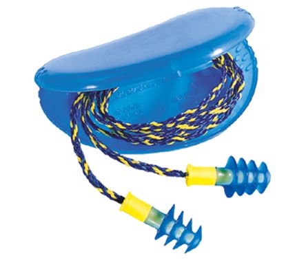 Honeywell Safety Mehrweg Gehörschutzstöpsel, Elastomer Blau, Gelb, SNR 28dB, 50 Paar