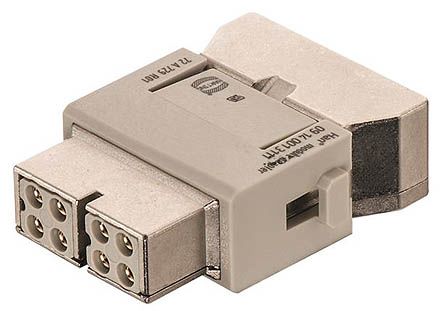 HARTING Heavy Duty Power Connector Module, 10A, Female, Han-Modular Series, 4 Contacts