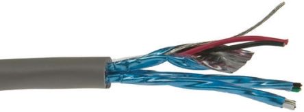 Alpha Wire Cable De Datos Apantallado De Par Trenzado 6010C De 6 Conductores, 3 Pares, 0,35 Mm², 22 AWG, Long. 304m, Ø