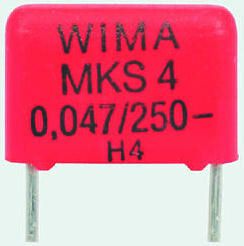 WIMA MKS4 Folienkondensator 330nF ±10% / 40 V Ac, 63 V Dc, THT Raster 7.5mm