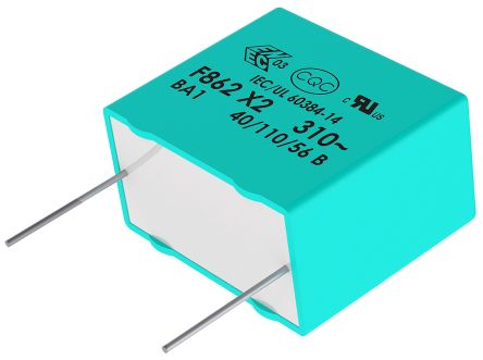 KEMET F862 X2 Folienkondensator 2.2μF ±10% / 310V Ac, THT Raster 27.5mm