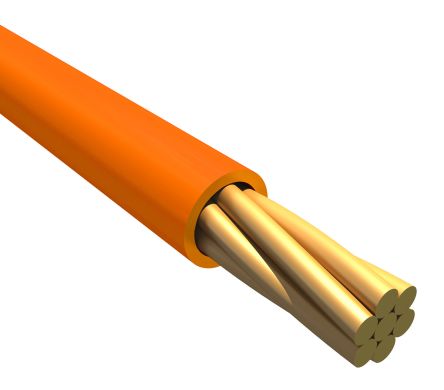 Alpha Wire Cable De Conexión 3048 OR001, área Transversal 0,08 Mm² Filamentos Del Núcleo 7/0,13 Mm Naranja, 300 V,